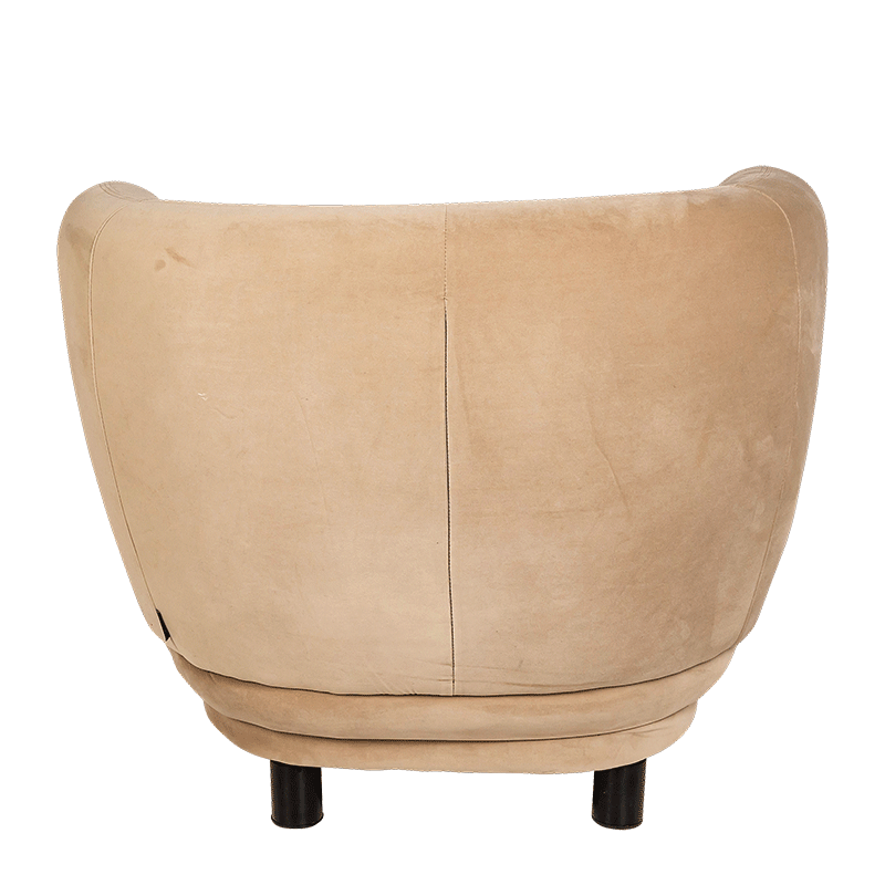 Sessel Elton Samt taupe mit Erhöhung 78 x 90 cm H 80 cm