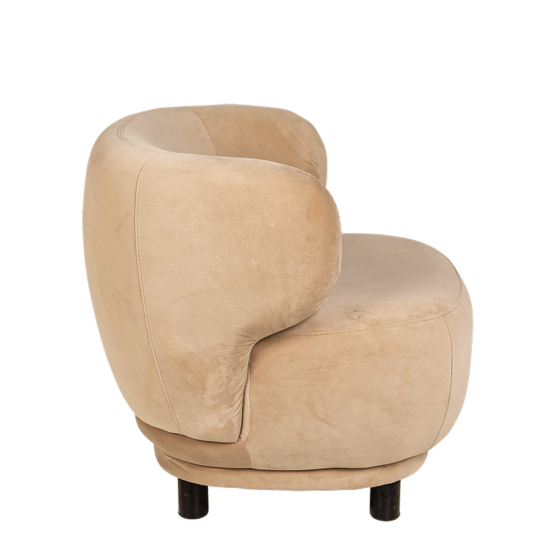 Sessel Elton Samt taupe mit Erhöhung 78 x 90 cm H 80 cm
