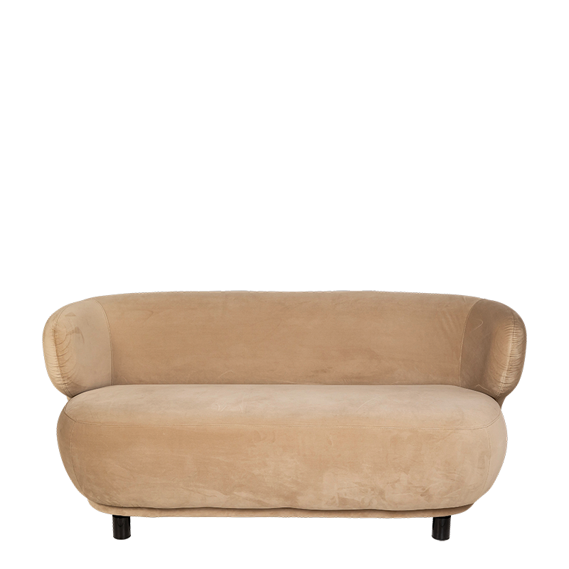 Sofa Elton Samt taupe mit Erhöhung 78 x 170 cm H 80 cm
