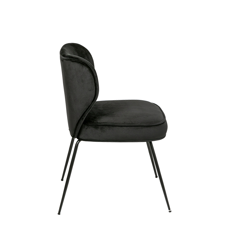 Chaise Dandy velours noir