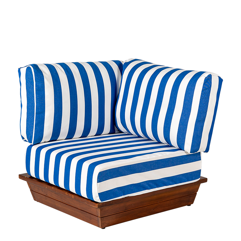 Module d'angle Lounge Beach Club Blue 76 x 76 cm H 70 cm