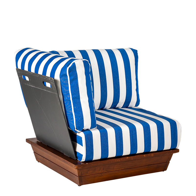 Module d'angle Lounge Beach Club Blue 76 x 76 cm H 70 cm