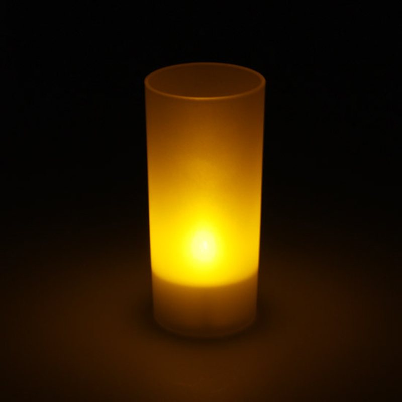 Tischlicht mit Leucht-Kerze Ø 4,5 cm H 10 cm