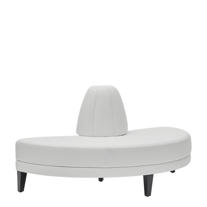 Canapé demi-rond H Infinito Cuir blanc 160 x 80 x 85 cm