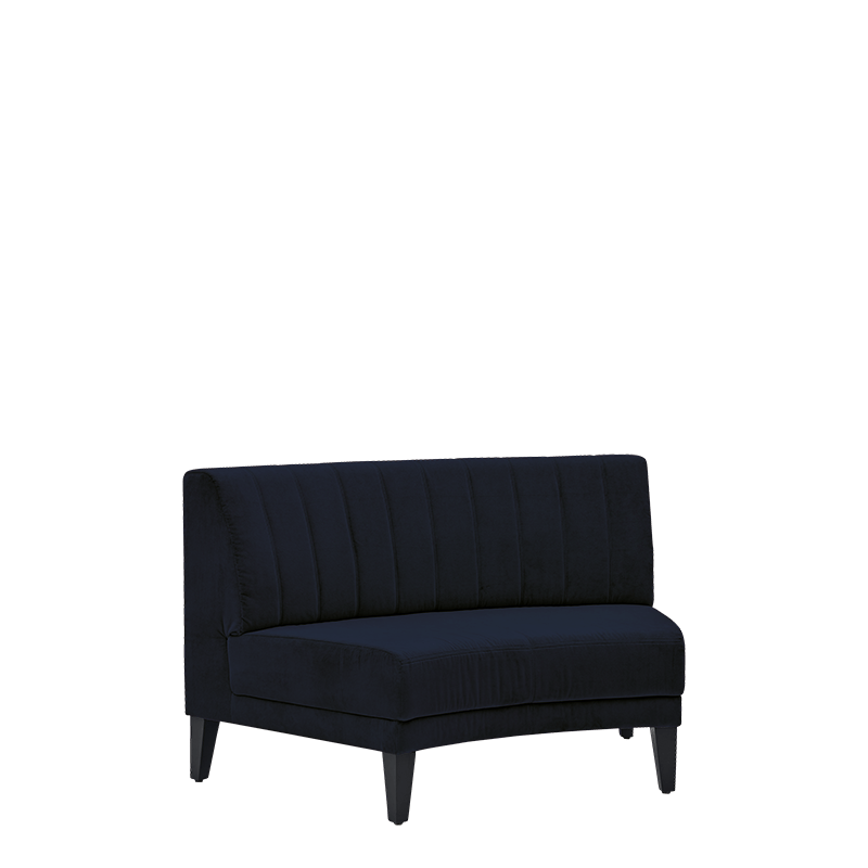 Sofa Infinito "F" innen gewölbt nachtblau 145 x 80 cm H 85 cm