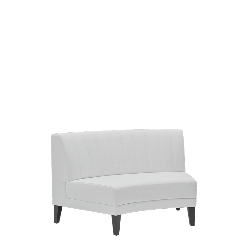 Sofa Infinito "F" innen gewölbt Leder weiss 145 x 80 cm H 85 cm