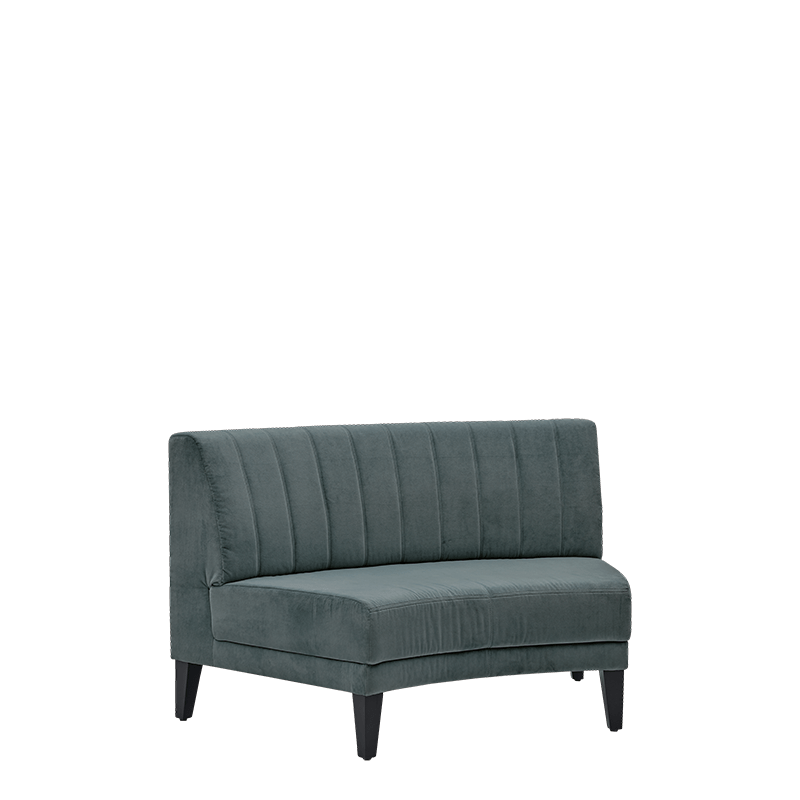 Sofa Infinito "F" innen gewölbt blaugrün 145 x 80 cm H 85 cm