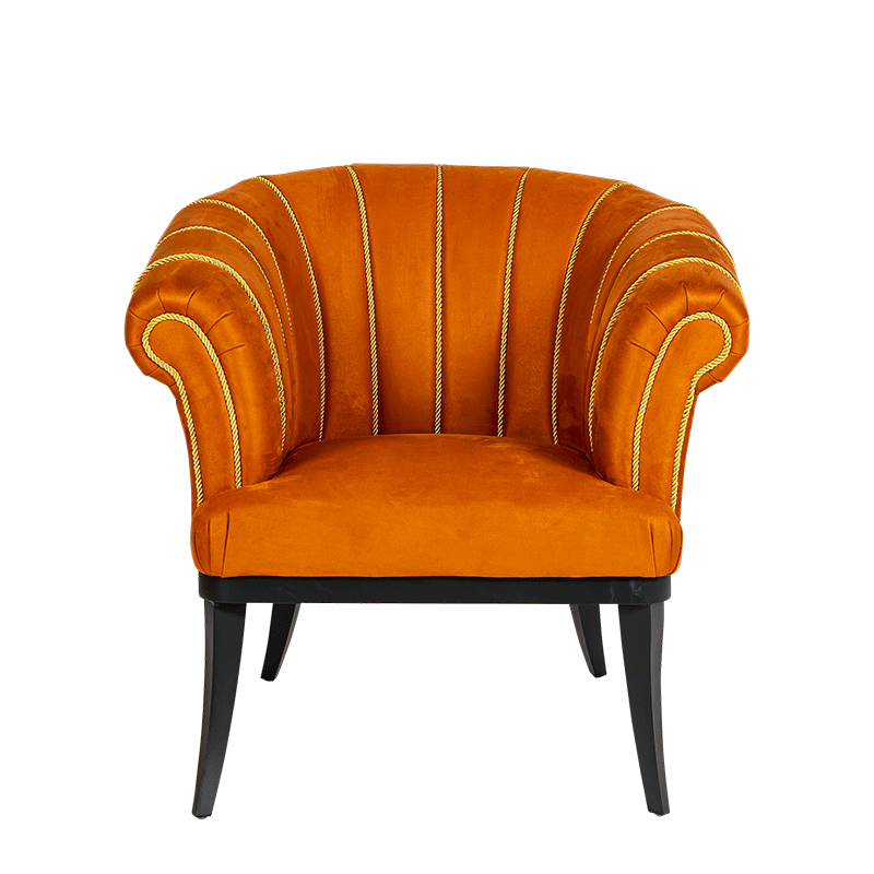 Sessel Tulpe terrakotta 85 x 80 cm H 74 cm