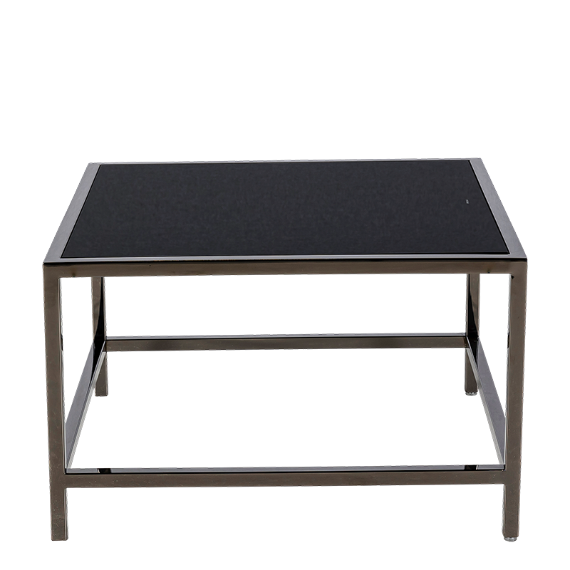 Table basse Unico carrée acier plateau noir 65 x 65 cm H 40 cm