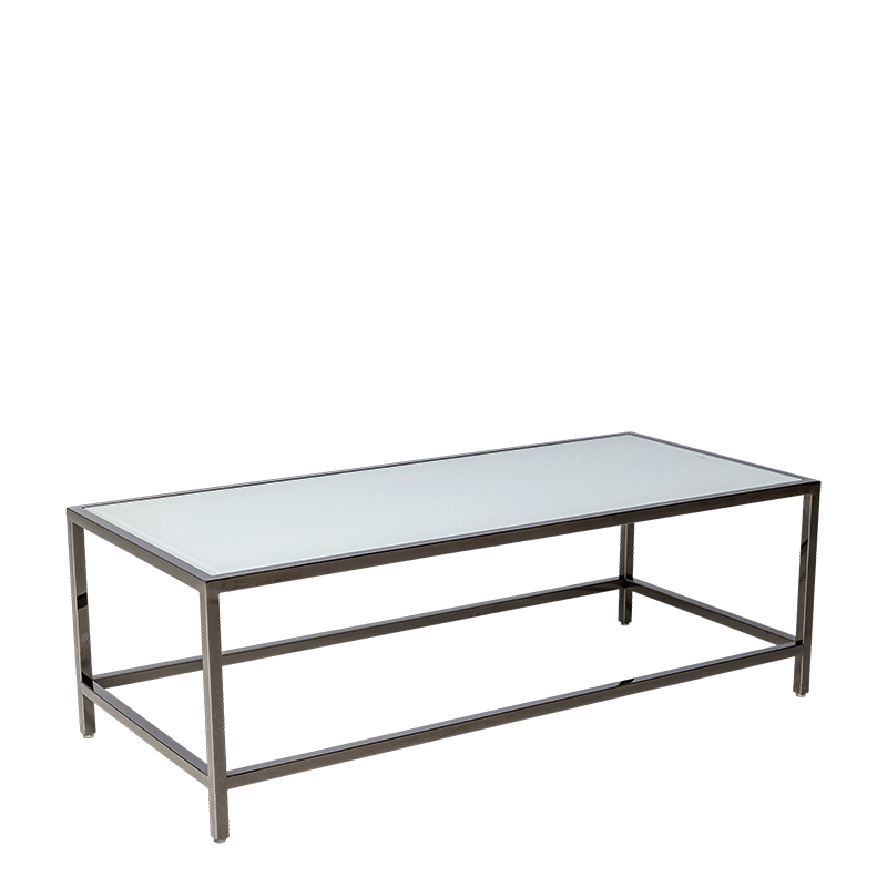 Table basse Unico rectangulaire acier plateau blanc 120x55 H 40cm