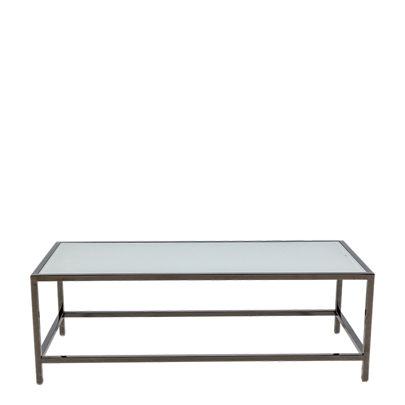 Table basse Unico rectangulaire acier plateau blanc 120x55 H 40cm