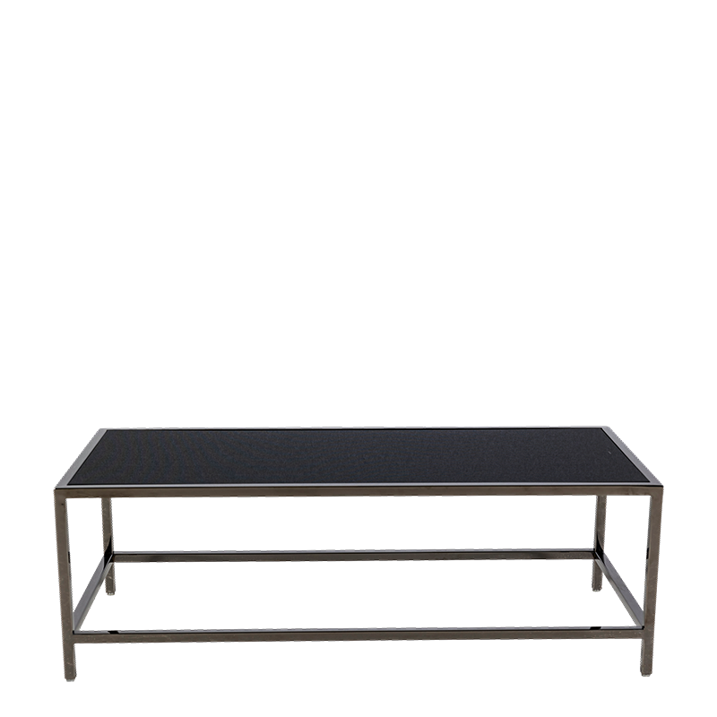 Table basse Unico rectangulaire acier plateau noir 120x55cm H40cm