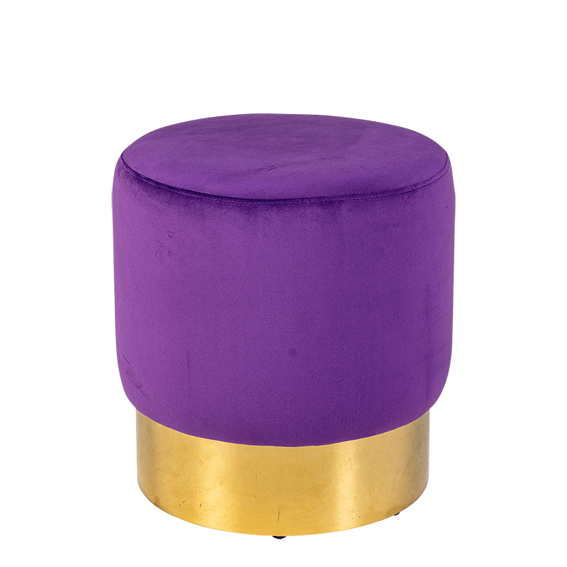 Hocker Belle Epoque Samt violett Ø 40 cm H 42 cm