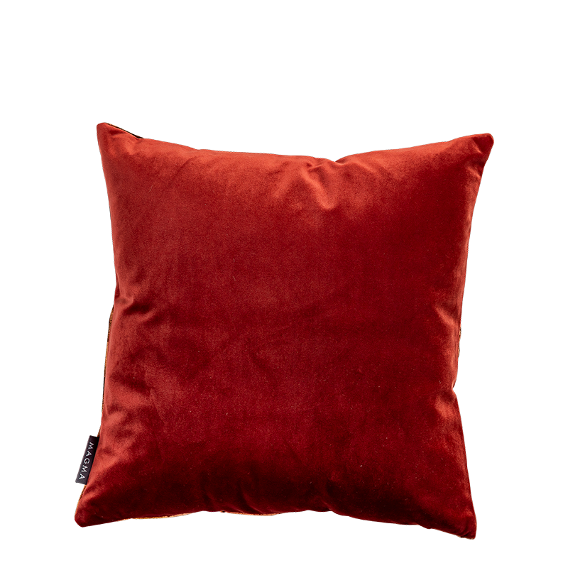 Coussin Shiva cuivré / bordeaux 40 x 40 cm