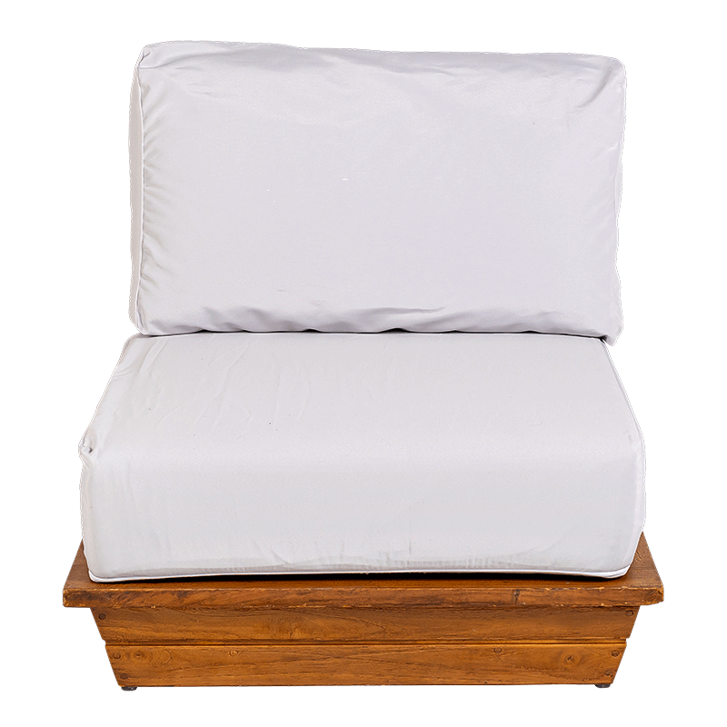 Sessel Lounge Teak hellgrau 76 x 76 cm H 70 cm