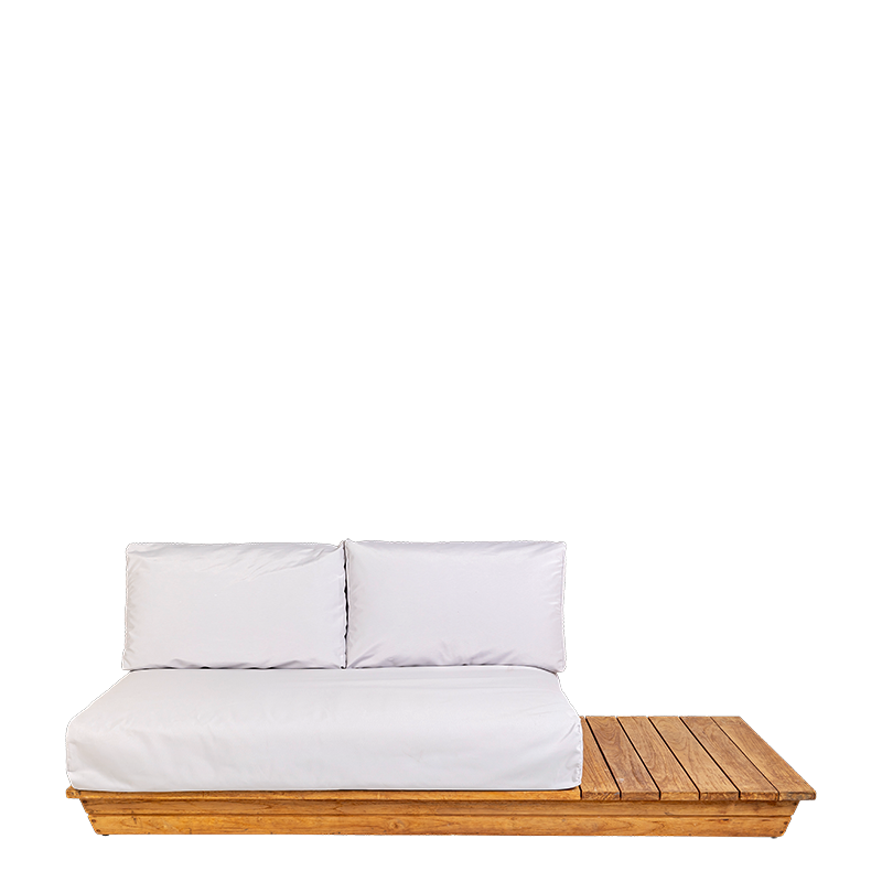 Sofa Lounge Teak hellgrau 76 x 204 cm H 70 cm