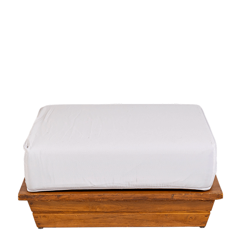 Hocker Lounge Teak hellgrau 76 x 76 cm H 36 cm