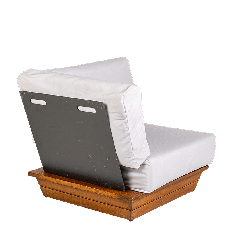 Eckmodul Lounge Teak hellgrau 76 x 76 cm H 70 cm
