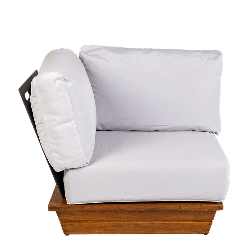 Eckmodul Lounge Teak hellgrau 76 x 76 cm H 70 cm