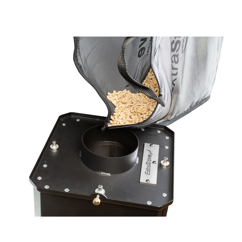 Terrassenheizung Pellets H 150 cm mit Cocktailtisch +15kg Pellets