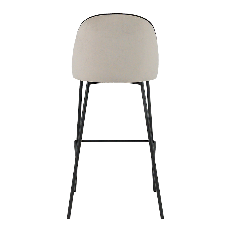 Barstuhl Luzern Samt Silber H 78 cm