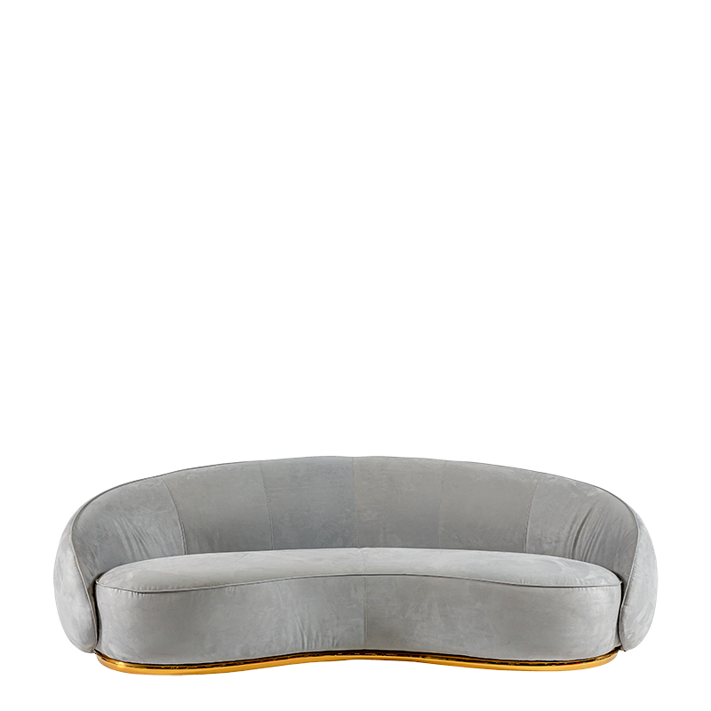 Sofa Lorenza hellgrau 100 x 220 H 73 cm