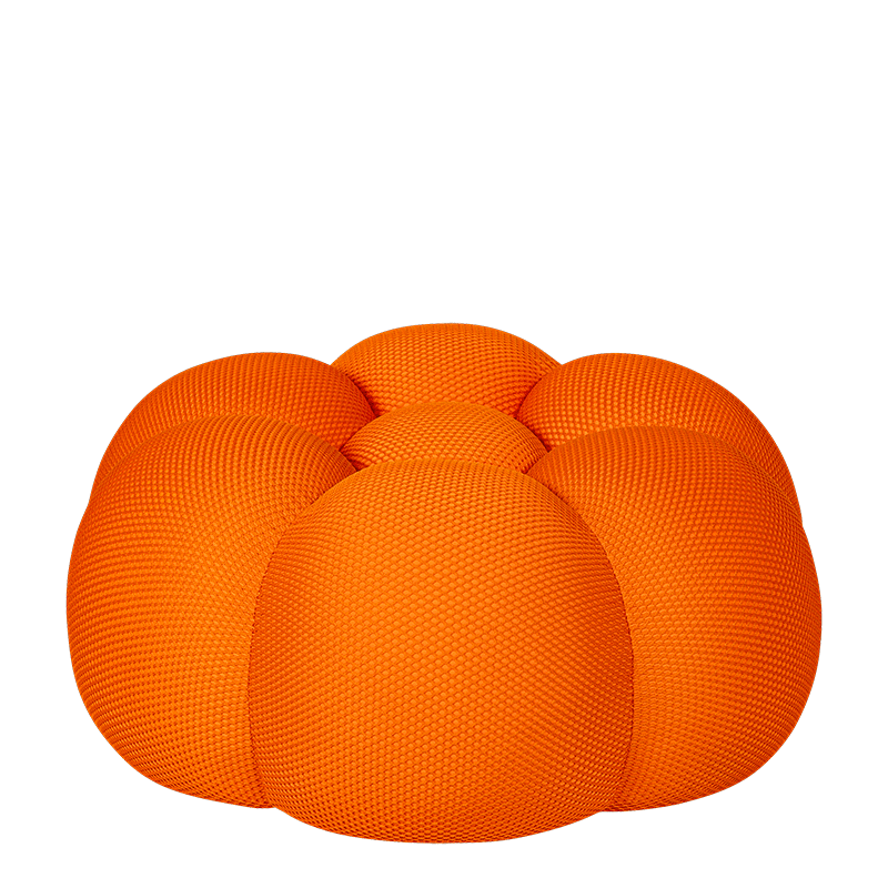 Pouf Bulle orange Ø 80 cm H 37 cm