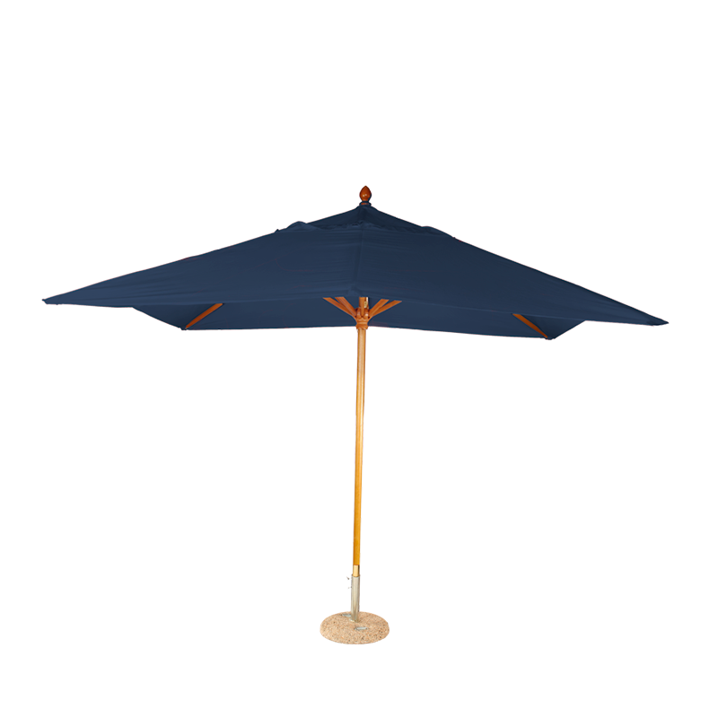 Parasol Louisiane bleu 300 x 300 cm + socle granit Ø 50 cm