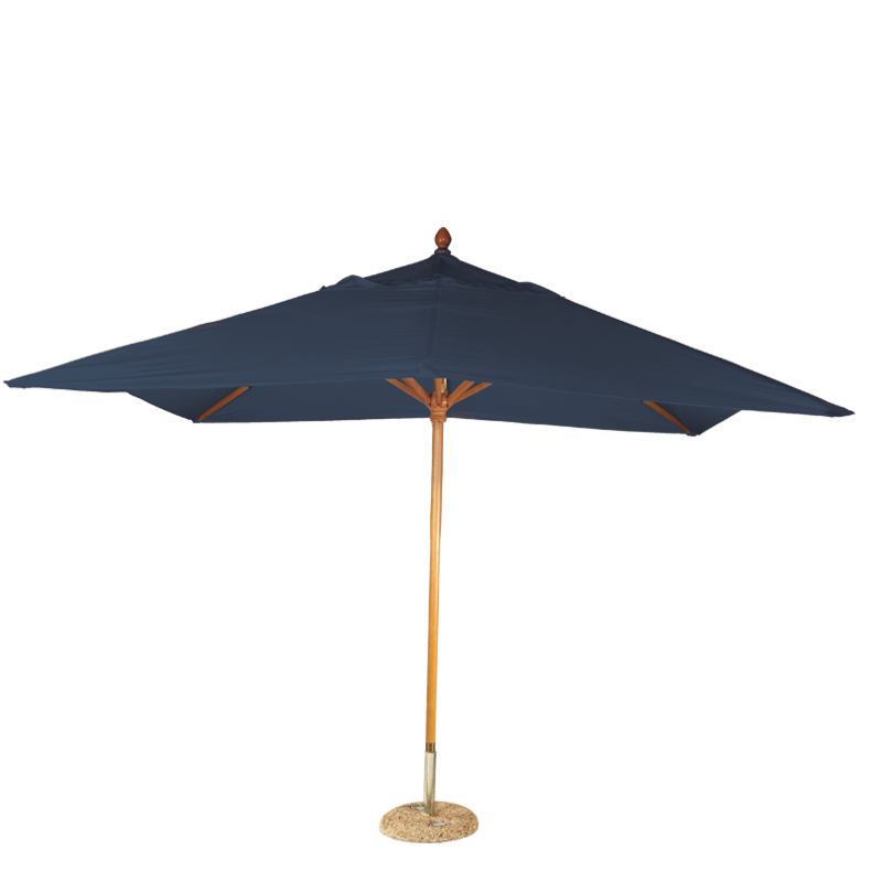 Sonnenschirm Louisiane blau 300 x 300 cm + Granitsockel Ø 50 cm