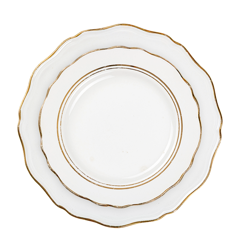Teller Vintage weiss mit gold
