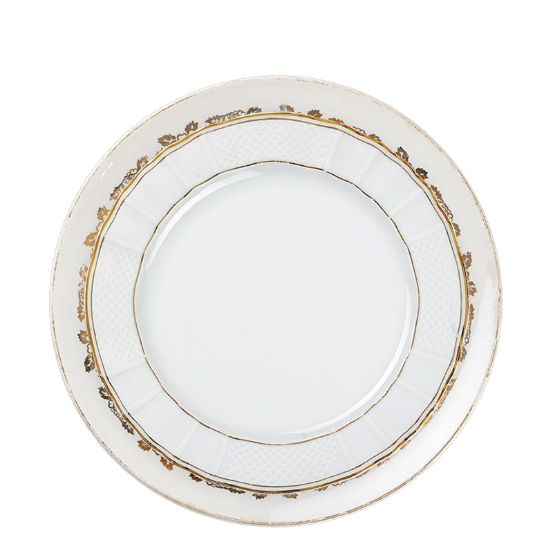 Assiettes Vintage blanche et dorée
