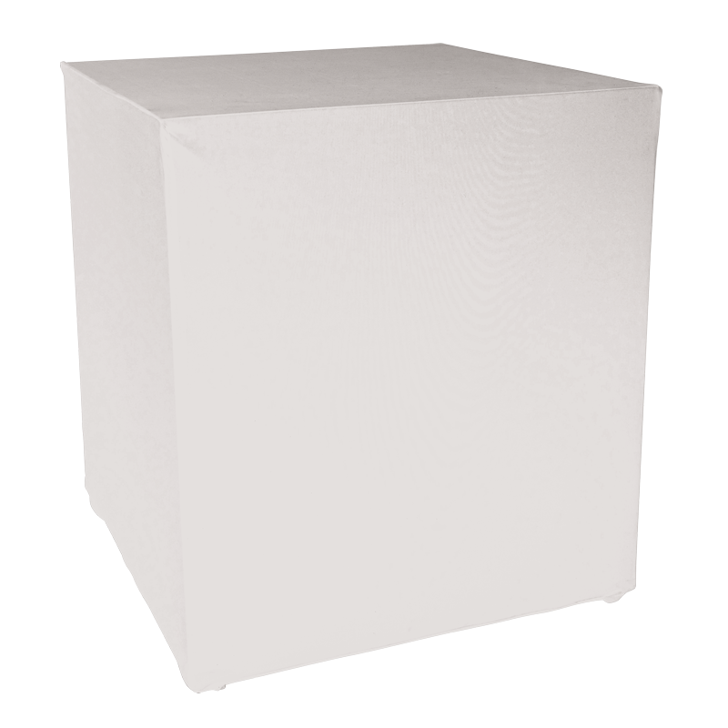 Buffet Cube mit weisser Husse 4-seitig 100 x 100 cm H 109 cm