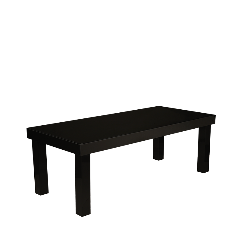 Tisch schwarz lackiert, 90 x 200 cm, Höhe: 75 cm