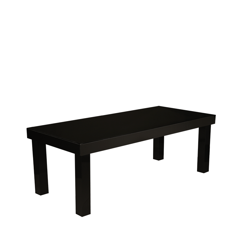 Tisch schwarz lackiert, 90 x 200 cm, Höhe: 75 cm