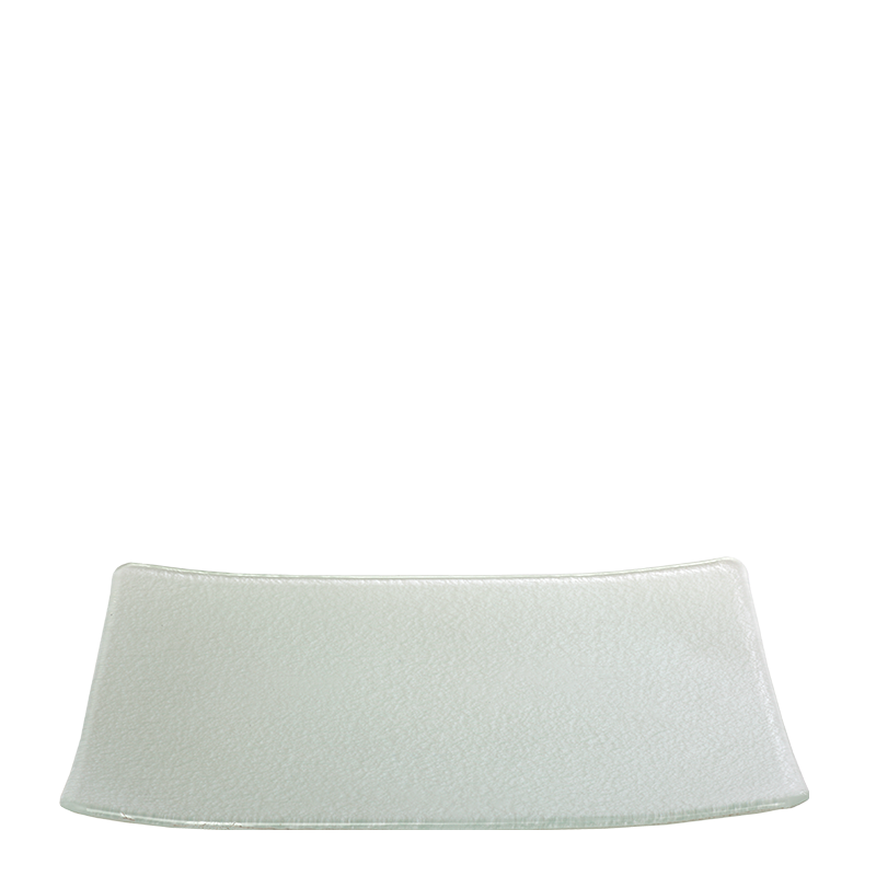 Glasteller rechteckig grau 24 x 32 cm