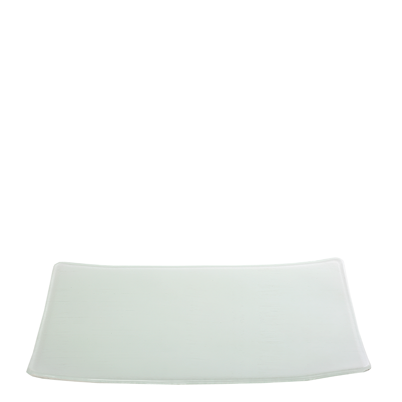 Glasteller rechteckig weiss 24 x 32 cm