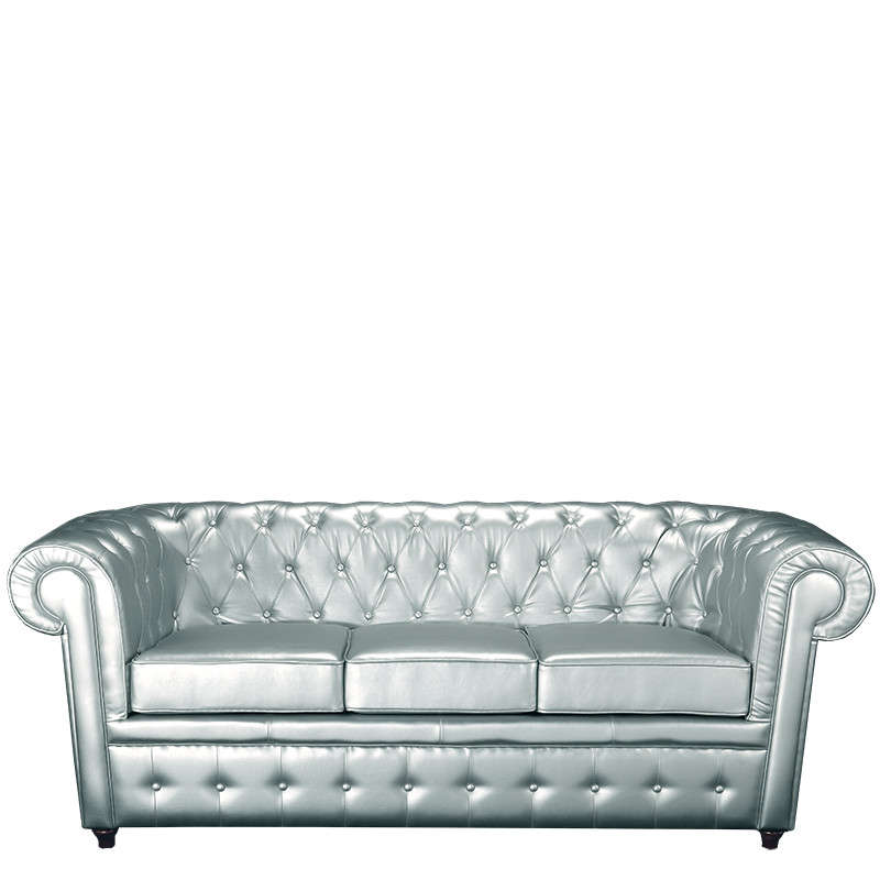 Sofa Chesterfield silber L 202 B 92 H 76 cm