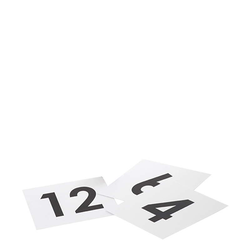 Tischnummer viereckig plastifiziert Set 1 bis 50