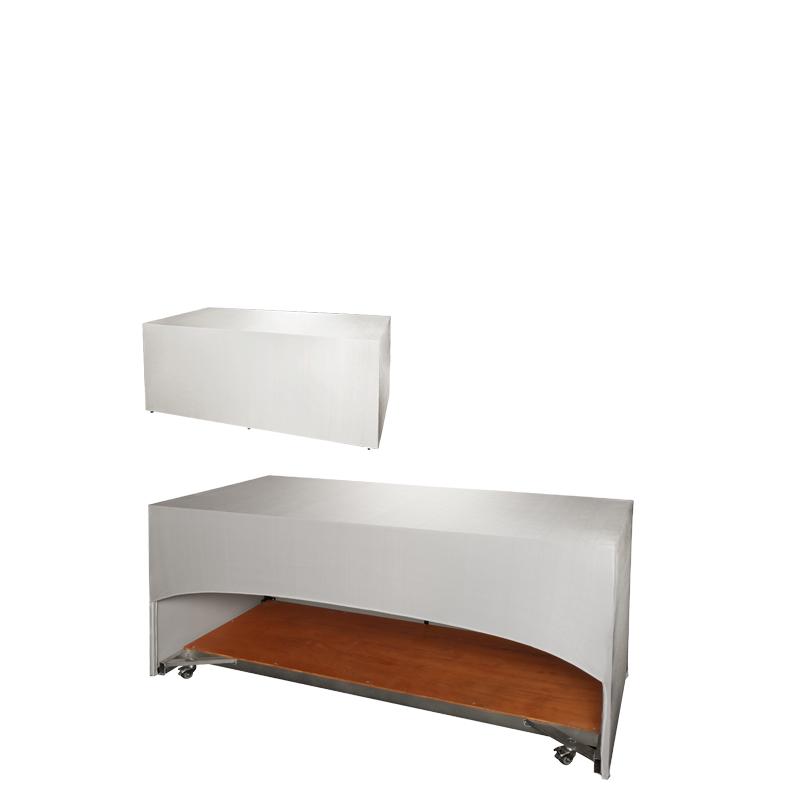 Buffet klappbar mit weiss Husse 80 x 100 cm 3 Seiten abgedeckt au