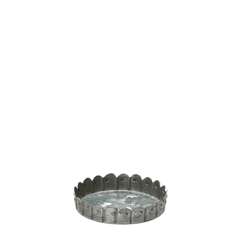 Zink-Kerzenhalter mit Pünktchenmuster H 1,5 cm Ø 8 cm