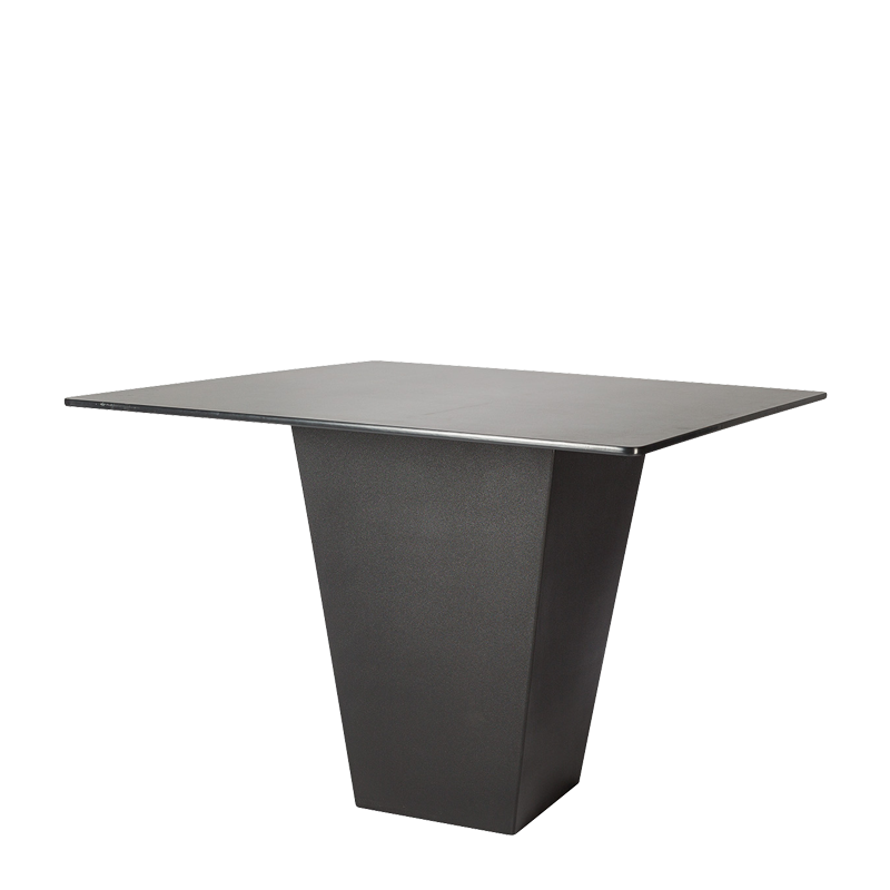 Hochtisch Kegel schwarz mit Platte schwarz 140 x 140 cm H 112 cm
