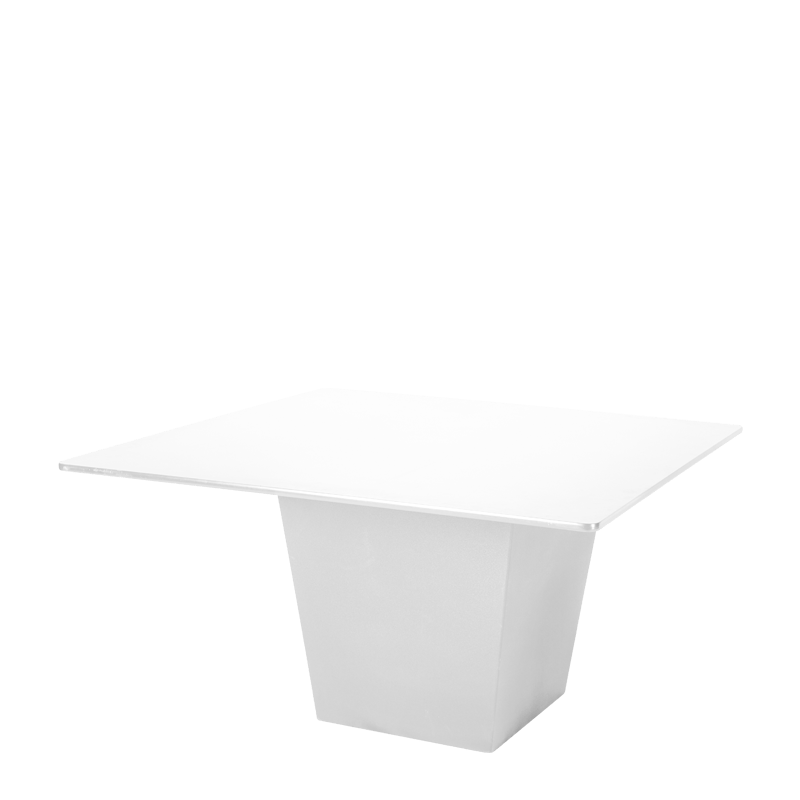 Tisch Kegel weiss Platte weiss 140 x 140 cm H 75 cm
