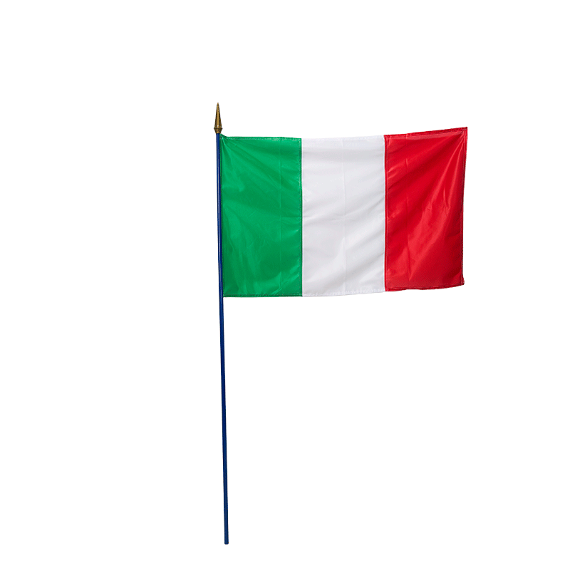 Italienische Fahne 60 x 90 cm auf Stange