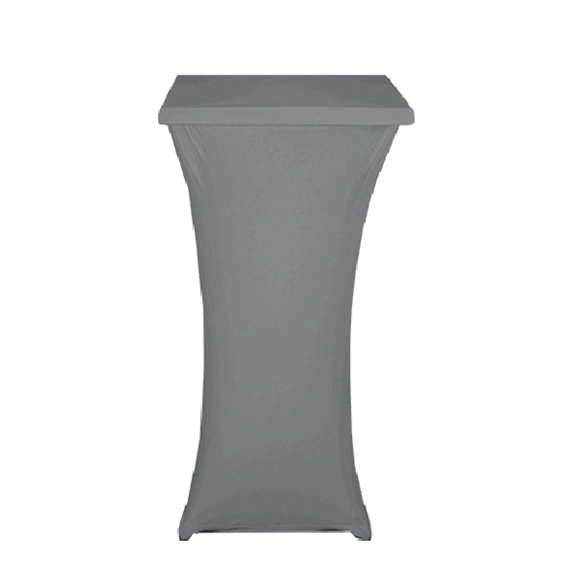 Stehtisch Stahl viereckig mit Husse grau 60 x 60 cm H 111 cm