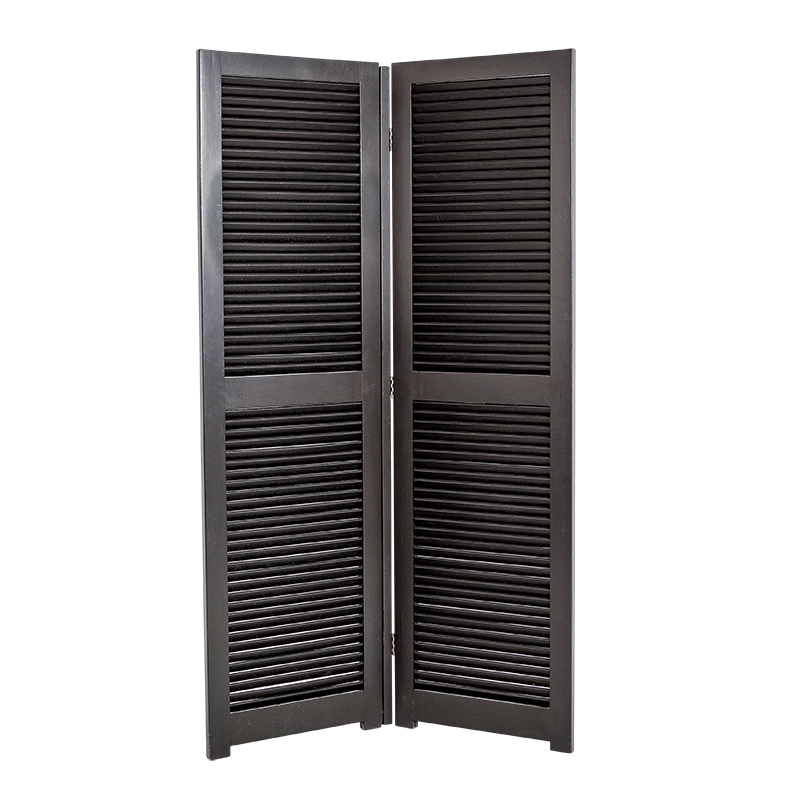 Paravent Louisiane schwarz L 130 cm (65 cm x 2) H 205 cm
