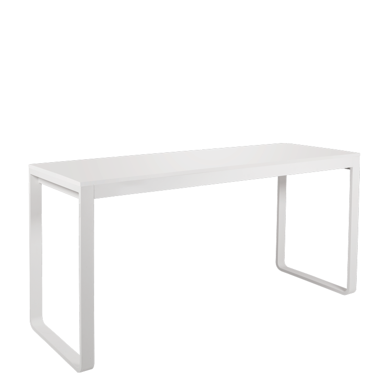 Hochtisch weiss mit Platte weiss 80 x 230 cm H 110 cm