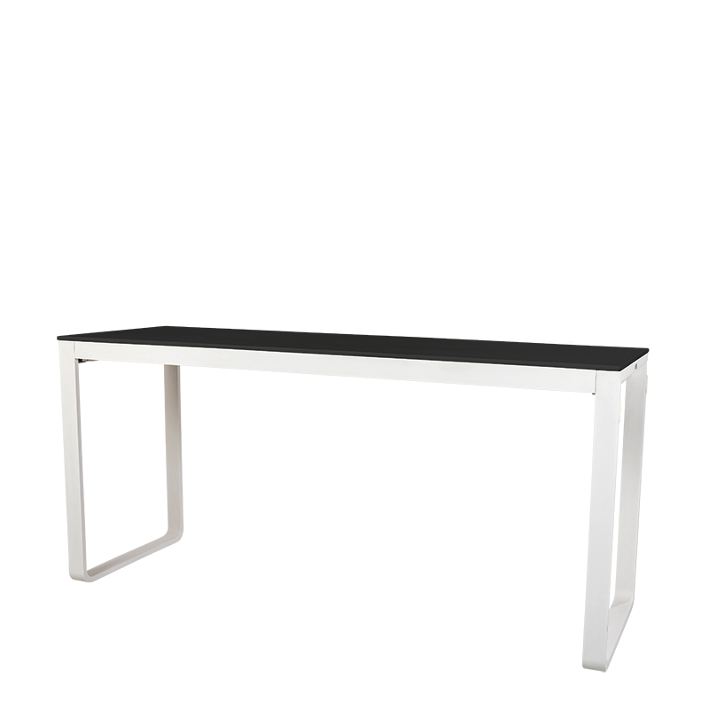 Hochtisch weiss mit Platte schwarz 80 x 230 cm H 110 cm