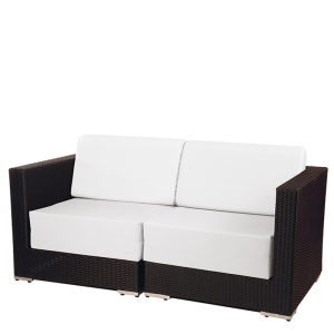 Sofa zwei Plätze Lounge Grau geflochten 160 x 80 x 67cm