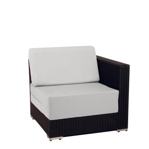 Module d'angle de mobilier lounge tressé gris  80 x 80 x 67 cm