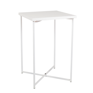 Stehtisch Kreuzgestell weiss Platte weiss 65 x 65 cm H 100 cm